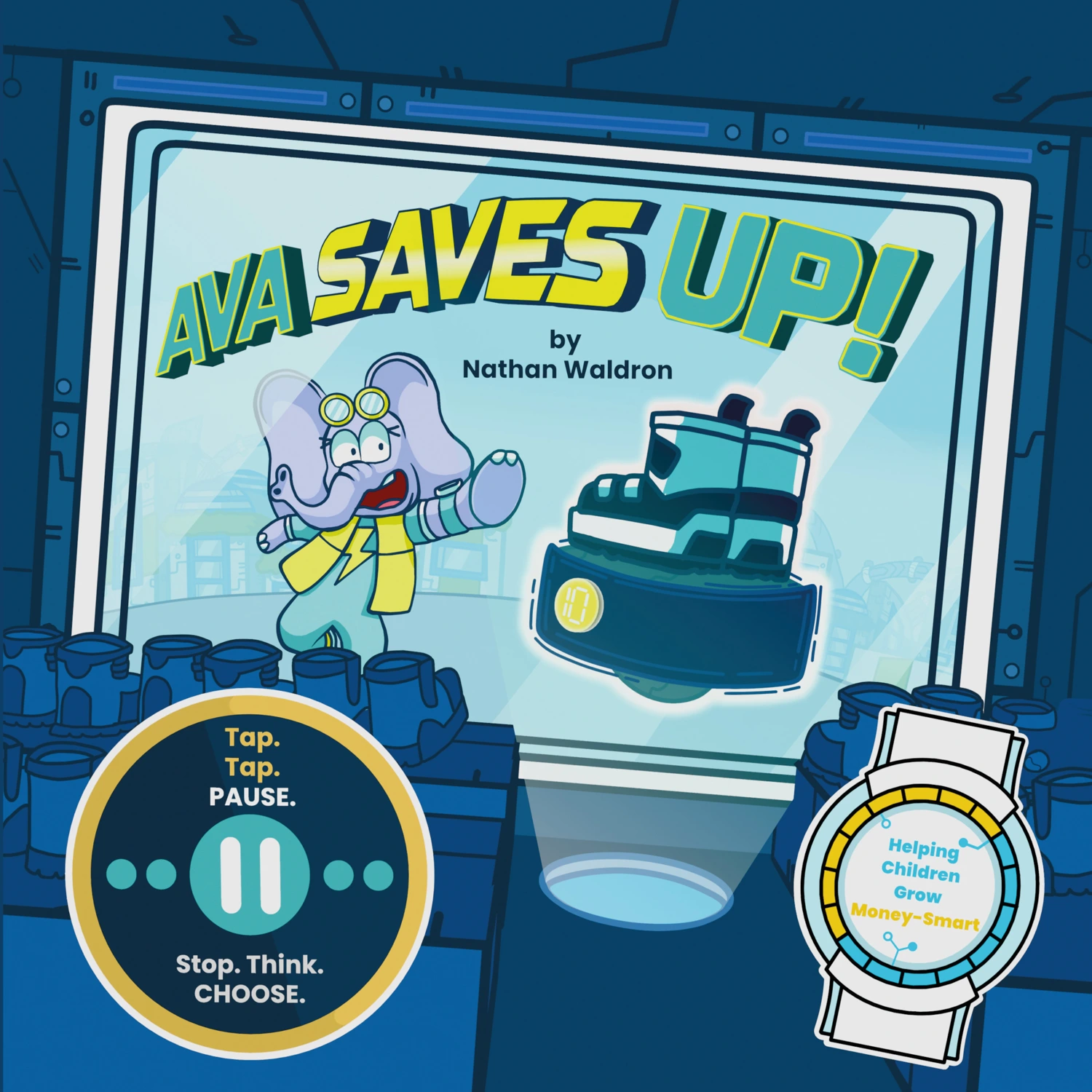 The actual cover of Ava Saves Up! by Nathan Waldron